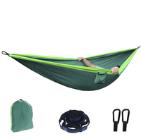 Marchandises ponctuelles et OEM 300*200cm Double taille 210T Nylon Portable 2 personnes hamac pliant extérieur pour la randonnée et les voyages