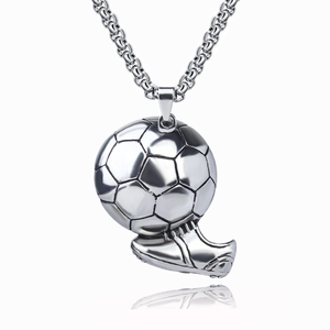 Personalizado 2026 ventiladores como soporte <span class=keywords><strong>Gif</strong></span> Popular fundido de acero inoxidable fútbol PVD plateado 18K Gpld colgante cuello; ACE - Product Image 6