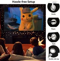 Écran de projection portable grand format 150 pouces double face 16:9 en polyester anti-plis pour films, jardin et maison