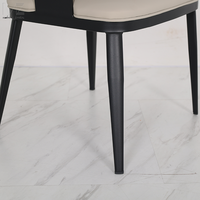 Chaise de Salle à Manger Minimaliste de Restaurant, Hôtel Nordique Moderne de Luxe en Métal et Cuir Synthétique Rembourré