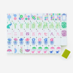 Lightweight Portable American <b>Mahjong</b> Tile Game <b>Set</b> with 8 Jokers & 12 Dragons Green White Design Travel Kit for 4 - Product Image 3