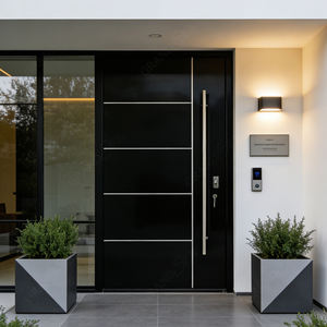 Porte de sécurité en acier de style européen 36x80 Porte d'entrée principale en une seule pièce pour la maison Entrée principale pour portail Porte en métal de sécurité - Product Image 2