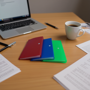 Plastic Ticket Pouch Folder 13103 Red Blue Green Colorful Office Organizer Storage Case - Product Image 2