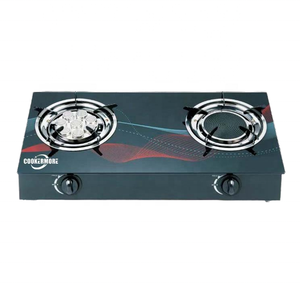 موقد غاز بزجاج مقوى بشعلتين يعمل بالأشعة تحت الحمراء للقلي العميق مع تسخين سريع وموفر للطاقة وإشعال وإيقاف تلقائي - Product Image 1