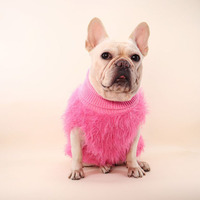 Le plus récent automne hiver col haut chien fourrure gilet Pet pull sans manches vêtements chauds