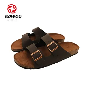Customized two strap button men thick sole sandals sleepers arabic slippers stylish outdoor sandals shoes for men