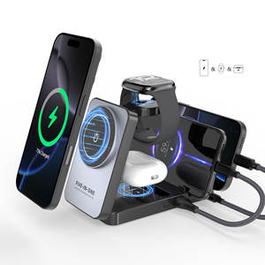 Soporte de <span class=keywords><strong>cargador</strong></span> inalámbrico magnético 5 en 1 de gama alta para iPhone 17 para Apple Watch para <span class=keywords><strong>Airpods</strong></span> <span class=keywords><strong>Pro</strong></span> Smart Watch estación de carga rápida - Product Image 1