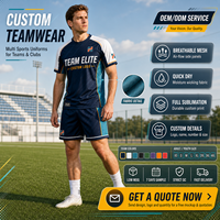 Ensemble uniforme sportif respirant en polyester avec logo personnalisé pour marques de vêtements d'équipe - Chemises et shorts