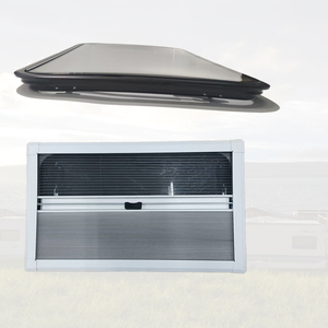 Ventana Integrada Premium para Autocaravana, 900*500mm, Marco de Aluminio, Ventana Doble Acrílica con Persiana Plegable y Mosquitera - Product Image 1