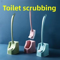 Brosse de toilette super pratique avec support, nettoyage des coins difficiles, ensemble de brosses dédiées pour les toilettes à la turque, pour usage en salle de bain