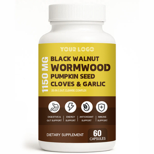 Extrait de graines de citrouille, clou de girofle et <span class=keywords><strong>ail</strong></span> <span class=keywords><strong>en</strong></span> marque blanche pour le soutien digestif, immunitaire et énergétique – Capsule de noix noires et d'armoise - Product Image 2