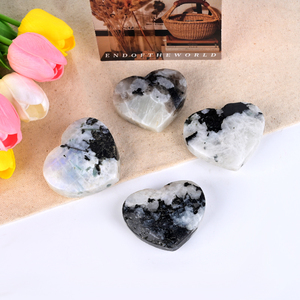 Wholesale Natural <b>Crystal</b> Energy Palm Healing <b>Moon</b> Stone <b>Crystal</b> Heart for Meditation - Product Image 3