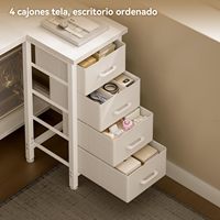 Bureau d'angle 100x70 cm en forme de L avec 4 tiroirs, table d'ordinateur réversible pour bureau, étude, chambre, bureau de jeu blanc