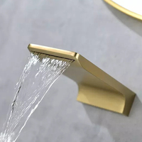 Luxe noir mat mural en laiton cascade robinet dissimulé salle de bain lavabo robinet mitigeur à la mode ZY-W231B vanne en céramique