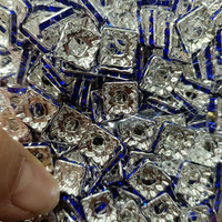 Perles entretoises carrées en métal cristal de 10 mm à grand trou, multicolores, pour la fabrication artisanale de bijoux DIY, accessoires pour anneaux et colliers de perles