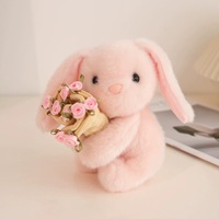 Peluches Ours en Peluche Thème Rose Tenant un Bouquet de Roses, Adorables Poupées Ours pour Couples et Filles, Cadeaux de Fête
