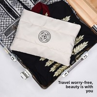 Pochette de voyage matelassée légère et imperméable avec fermeture éclair et logo personnalisé, grande capacité, pour maquillage et cosmétiques