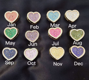 Collar de Moda Personalizado con Cadena de Eslabones Tipo Nugget de Acero Inoxidable, con Colgante de Corazón con Circonita y Piedra de Nacimiento de 12 Meses - Product Image 6