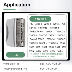 Tête de rasoir électrique de remplacement compatible avec <span class=keywords><strong>Braun</strong></span> série <span class=keywords><strong>7</strong></span> 70S, lame en maille de configuration haut de gamme - Product Image 4