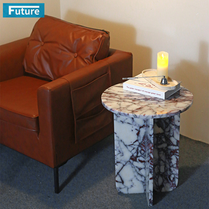 Table d'appoint ronde sophistiquée en marbre Table d'appoint en marbre Table d'appoint à thé pour café Bar Restaurant Espace <span class=keywords><strong>Salon</strong></span> ou Balcon - Product Image 4