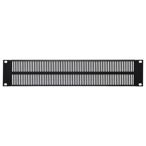 Panneau de rack 1U 19 pouces <span class=keywords><strong>avec</strong></span> écrous et boulons ventilés, prises Pulse Audio, équipement de studio, panneau de rack horizontal ventilé, revêtement en poudre noire - Product Image 1