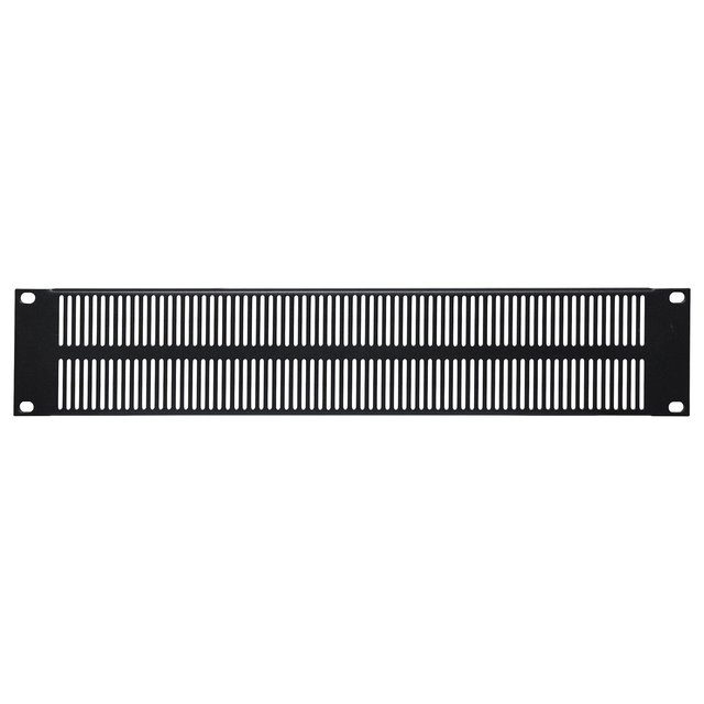 1U 19" Rack Panel with Nuts & Bolts Vented, Plugs Pulse Audio Studio Equipment Horizontal Vented Rack Panel Black Powder Coated