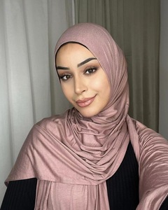 Bán Hot của phụ nữ hồi giáo Arab thiết kế bông và phương thức Mạng Che Mặt thoáng khí Jersey hijab 170*70cm Made in Malaysia Khăn lụa - Product Image 4