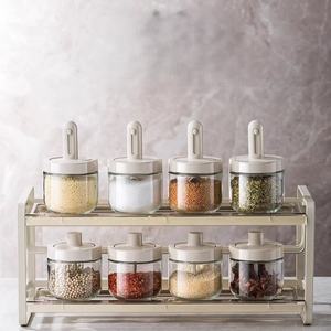 Glass Seasoning Jar with Retractable Spoon, 300ml Salt Sugar Container with Lid for Kitchen Storage - Product Image 4