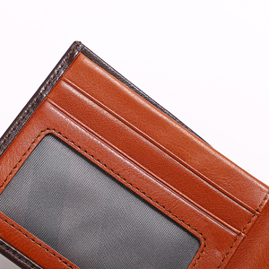 Billetera minimalista de cuero genuino para hombre, tarjetero personalizado, con cera de aceite - Product Image 3