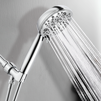 Robinet de salle de bain Rainshower à main en plastique ABS chromé Accessoire pour robinet de douche Porte-tuyau Triple sortie d'eau haute