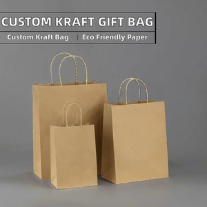 Bolsas de Regalo de Papel Kraft Marrón con Asas Reciclables de 200g/m de Grosor para Bodas, Cumpleaños, Fiestas, Manualidades, Velas, Personalizadas - Product Image 2