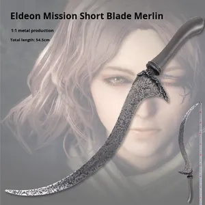 سلاح تنكري من لعبة إلدن رينج: سيف ميلينا القصير 1:1، سيف الرجل العجوز، نموذج سلاح للعب الأدوار، نصل غير مقطوع - Product Image 1