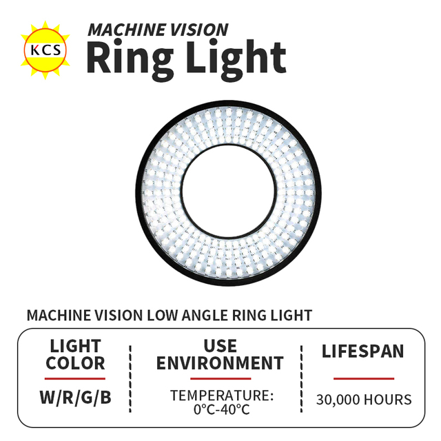 High Intensity White LED IP65 Rated Dimmable RGB Machine Vision Ring Light with Uniform Illumination
