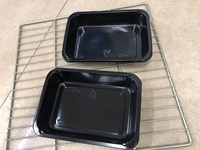 Barquette en plastique CPET résistante au four pour petit-déjeuner, chocolat, sushi, restauration rapide, à emporter, avec capacité de 600 ml