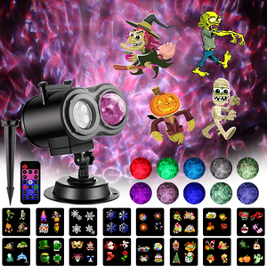 Projecteur de Noël à Projection Extérieure, 16 Motifs Flocons de Neige, Lumières de Noël, de Pâques, de Thanksgiving et de Halloween, pour Remplacement de Cartes - Product Image 5
