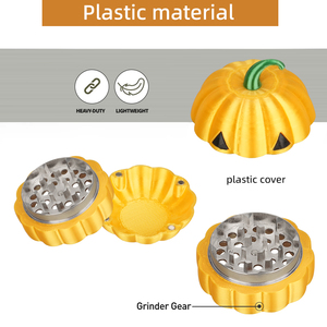 Pumpkin Shape <b>Herb</b> <b>Grinder</b> Metal Manual Twist Shaker Plastic Grind Tool Custom Logo Gift Accessory - Product Image 6