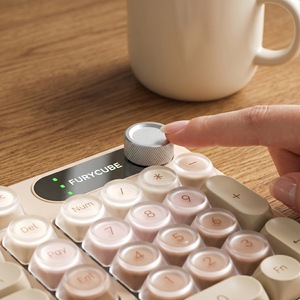 High Appearance IP98 Two Tone Skin Wireless Keyboard Girls Mechanical Feel Portable Office Gaming Keyboard - Product Image 2