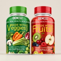 OEM Vegan Fruit & Groente Capsules voor Volwassenen met Natuurlijke Voedingsvezels, 90 Capsules/Fles, 3 Capsules per Dag voor Verbeterde Immuniteit