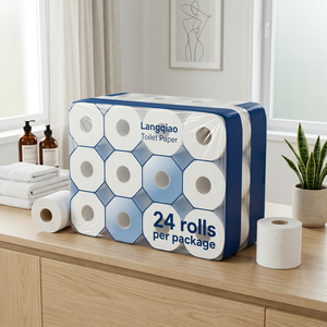 Papel Higiénico Langqiao Personalizado, No Irritante, de 1 a 4 Capas, con Relieve Personalizado, Rollo de Papel para Baño, para Baños Públicos - Product Image 1