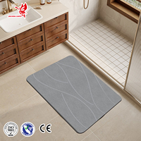 Mehrgrößen-Set Umweltfreundliche Rutschfeste Kieselgur-Badematte - 24x16" 31,5x19,7" Diatomeenerde-Teppich für Heim & Hotel Badezimmer
