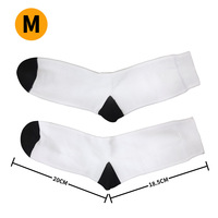 Vente chaude Personnalisé Uni Blanc Polyester Coton Sublimé Chaussette Vierge Chaussettes D'impression De Sublimation Personnalisées