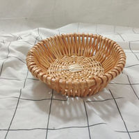 Panier en saule fabriqué en usine, 20x6 cm, plateau rond en saule pour le rangement et les paniers de fêtes