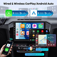 Reproductor Multimedia para Auto KZS Universal de 9/10 Pulgadas con Pantalla Táctil IPS 2 Din Android 15, Reproductor de DVD para Auto con Carplay