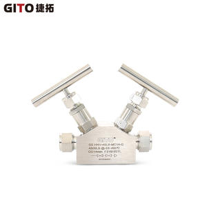 Vanne à aiguille double intégrée en acier inoxydable haute pression avec raccord de compression à double coupure - Product Image 4