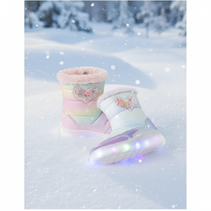 OZKIZ Korean Style Heart-Design Kids Boots Girls 2-6 Years Winter Fashion Wholesale Synthetic Upper with Lighted Feature - Product Image 3