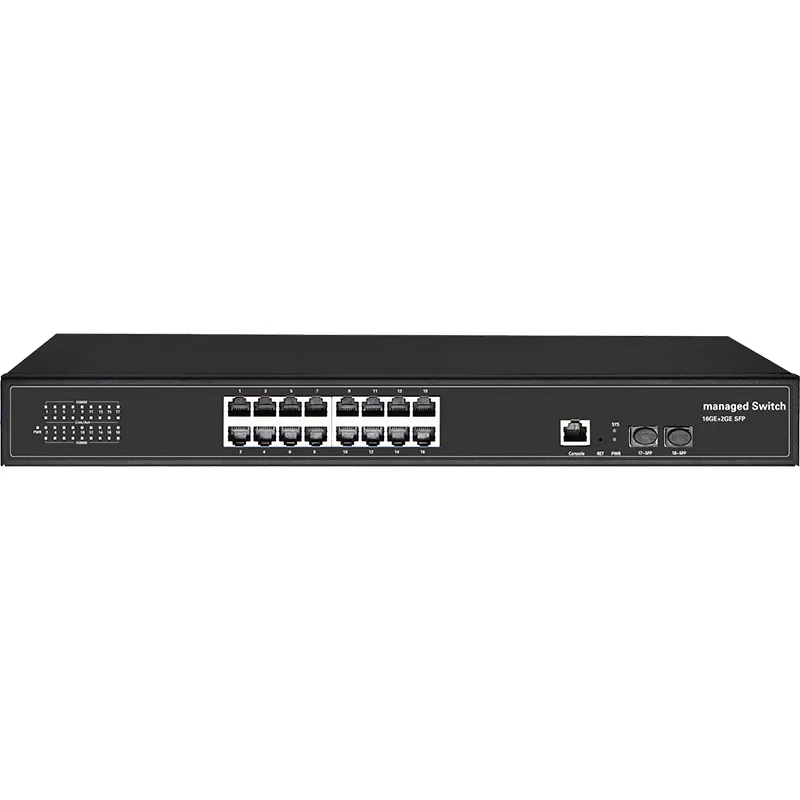 מתג אתרנט יעיל ב-16 יציאות 1G/24G קיבולת VLAN/SNMP/QOS פונקציות כולל פריט מלאי יציאות סיבים SFP