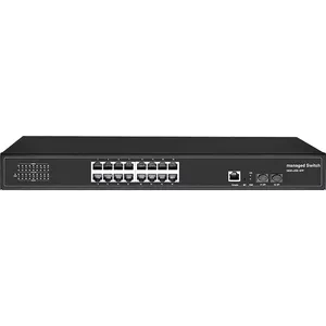 16 Port Efficient Ethernet Switch 1G/24G Capacity VLAN/SNMP/QOS Functions Includes SFP Fiber Port Stock Item