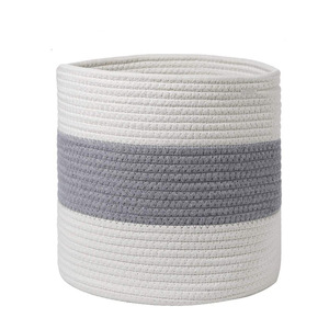 Panier de rangement tissé P111 décoratif pour la maison moderne Mini panier <span class=keywords><strong>en</strong></span> <span class=keywords><strong>corde</strong></span> de coton pour plantes Couverture pour placard de jardin Bin de rangement Table Fleur - Product Image 5