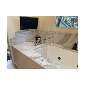 Prix de gros d'usine Newstar, style moderne, taille personnalisée, marbre blanc gris naturel pour les murs de salle de bain, carrelage de contour de la <span class=keywords><strong>baignoire</strong></span> - Product Image 3