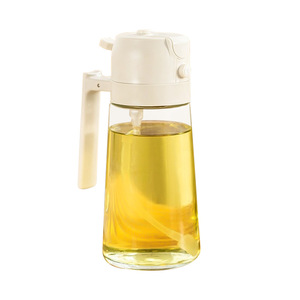 Bouteille d'huile en verre à double usage avec pulvérisateur à pression, outil de cuisine et ménager intégré pour la cuisson - Product Image 1